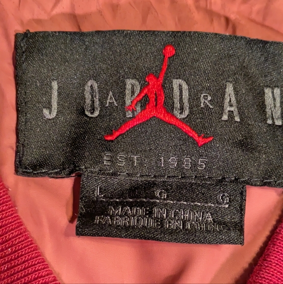 NIKE AIR JORDAN MENS SATIN JACKET FULL ZIP RED & PINK | Size L - Picture 5 of 11